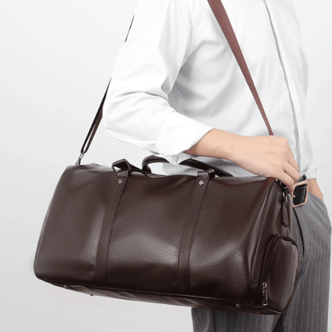 sac de voyage rétro marron - NiceHomeLif